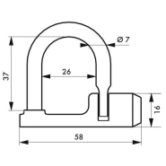 Cadenas d'artillerie 329 - Talon droit - Anse acier triangle 5 mm - Corps en laiton massif_1