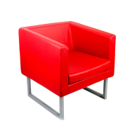 Fauteuil visiteur carré d'occasion - cuir - accoudoirs réglables - assise et dossier garnis_1