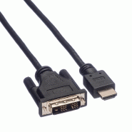 ROLINE Câble de raccordement pour écran DVI (18+1) M /HDMI M, noir, 5 m_1