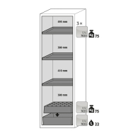 Armoire de sécurité S-CLASSIC-90 modèle S90.196.060.WDAS - Réf 30228-002-33659 - Type 90/30 pour stockage de substances inflammables selon NF EN 14470-1_1