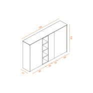 Armoire mi-haute push open laquée OSTARA O7 - L184 x H130 cm - Rangement modulaire avec portes et espace ouvert_1
