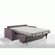 Canapé convertible express Premium 120 cm - sommier à lattes Renatonisi - matelas Bultex - velours violet_1