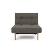 Innovation Living - Fauteuil-lit convertible Splitback Stem 90x115 cm - Pieds obus chêne naturel - Tissu Flashtex Dark Grey_1