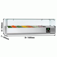 Saladette réfrigérée à poser 7 bacs gn 1/3 - vitrine à ingrédients de 160 cm_1