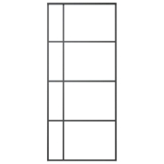 Vidaxl porte coulissante verre esg dépoli et aluminium 90x205 cm noir 151683_1