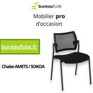 Chaise empilable AMETS de SOKOA d'occasion - dossier filet noir, assise acrylique_1