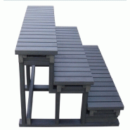 Escalier composite grey 3 marches - h 73,5 x l 86 l 126,5 cm