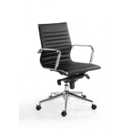 Fauteuil de Direction Bas Dossier LEO - Noir ou Blanc - Référence 7652 FR206 - Mécanisme basculant et réglable_1
