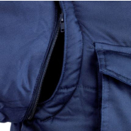 Blouson multipoches POLENA SLEEVE matelassé avec manches amovibles - 65% polyester, 35% coton - Marine - PCGF05-S - Difac_1