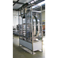 Elévateur à préhension en continu  via un ensemble de convoyeurs droits et courbes_1