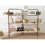 Etagere Symira structure noire 3 tablettes bois L170xH 120cm_1