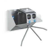Contrôle d'accès avec lavabo ECO - Désinfection bimanuelle sécurisée - Acier inoxydable - Tourniquet intégré_1