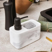 Shadow distributeur de savon avec éponge - Noir ou blanc - Réf. 622405 - H 13,5 x L 14,7 x P 7,5 cm_1