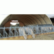 Tunnel de stockage / ouvert / structure en acier / couverture en pvc / ancrage au sol avec platine_1