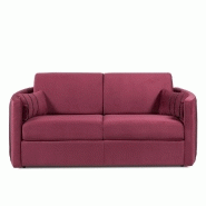 Canapé convertible express CAPRI - Couchage 140x197 cm - Matelas 16 cm - Accoudoirs stylisés - Velours bordeaux - Fabrication italienne_1