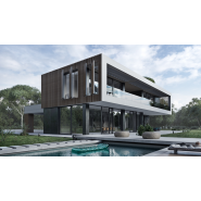 Maison préfabriquée en acier 290 m2 - 2 étages - 5 chambres ou 4 chambres + bureau - ISK270_1