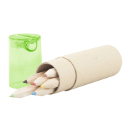 Set de coloriage - 6 crayons de couleurs avec boîte en carton et taille-crayon intégré_1