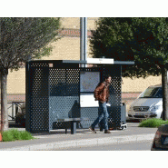 Abri bus cirrus anti vandalisme / structure en acier / bardage en bacacier / avec banquette / 365 x 145 cm_1