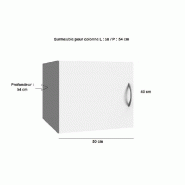 Surmeuble colonne de rangement LUND blanc mat - 50 x 54 cm - Hauteur totale 225 cm_1