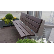 Banc public sénior - assise courbée - lattes plastique recyclé - piétement acier zingué_1