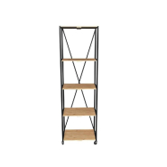 Etagère haute L59xP39xH195cm 4 niveaux Westside Noir mat - tube 20x20mm - bois_1