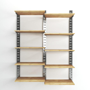 Élément suivant Zetawall chrome 5 tablettes chêne clair L90xH240cm_1