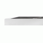 Plateau de table extérieur carré en verre trempé effet granit foncé bord blanc 700 mm | Bolero - FU516_1