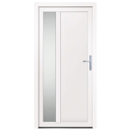 Vidaxl porte d'entrée blanc 98x200 cm pvc 3157097_1