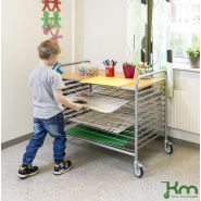 Chariot de séchage professionnel Kaiser+Kraft SA - 100 kg - 10 étages - roues pivotantes et frein_1