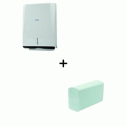 Distributeur essuie-mains pliés en Z - robuste avec clé + recharge papier 3750 feuilles_1