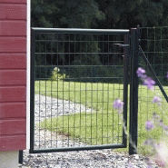 Portillon grillagé ECO - 105 x 150 cm - Double sens d'ouverture - Gris_1