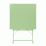 Table de terrasse carrée pliante en acier vert clair 600 mm | Bolero - FT271_1