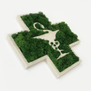 Croix de pharmacie végétale - Vert naturel, Herbe synthétique pour l'intérieur et l'extérieur, Style 3_1