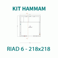 KIT CABINE HAMMAM À CARRELER RIAD 6 - 218X218 - 6 PLACES_1