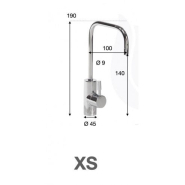 Robinet 1 voie extra small - XS B METAL FREE - brillant - tube 1/4 - pression max 10 bar_1