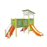 3714 - Ma cabane passerelle Transalp - structure pour aire de jeux avec tour H 0.90, toboggan et passerelle_1