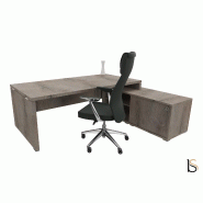 Bureau monochrome TAK avec rangement intégré - Mobel Linea - 205, Droite, Chêne grisé_2