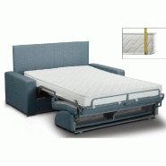 Canapé lit 4 places Levallois - système ouverture express - matelas 16 cm - tête de lit intégrée - bleu turquoise_1