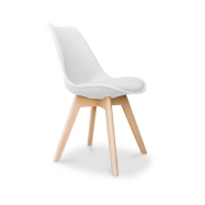 Ensemble de 4 chaises TAMARIS - Pieds en bois de hêtre avec coussin en cuir écologique - Référence 8022 FR206_1