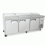 Meuble à pizza 3 portes avec vitrine à capot inox Atosa - AVEC_1