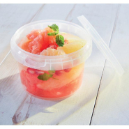 Pot rond transparent avec couvercle inviolable 280cc D9,5x6,5cm - par 475_1