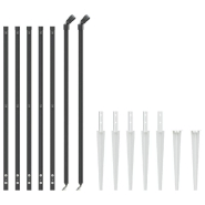 Vidaxl clôture à mailles losangées avec ancrage anthracite 1x10 m 153969_1