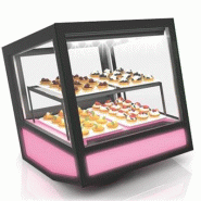 Vitrine réfrigérée de présentation cubique à poser base avec rétro illuminée et RGB QBO Sayl - 1 étagère_1