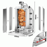 Grill Döner kebab gaz 3 brûleurs max 40 kg mobile avec tôle de protection - moteur en haut_1
