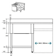 Plonge avec passage lave-vaisselle 1m40_1