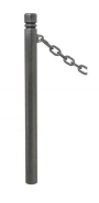 Potelet DECO à chaînes - Pommeaux en fonte acier soudés - Hauteur 1180mm - Ø 76mm_1