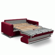 Canapé convertible express Jackson 160cm - sommier à lattes, tête de lit intégrée, matelas 16 cm, revêtement polyuréthane rouge_1