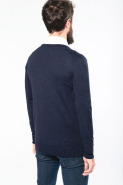 Cardigan boutonné mérinos homme - Kariban - 100% laine extra fine - Réf: K987_1