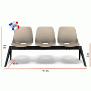 Poutre d'accueil BAKEA - Sokoa - 3 places, Rouge_1