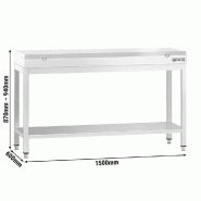 Table inox de découpe avec plan blanc - Profondeur 600 mm | Ggm - 1500_1
